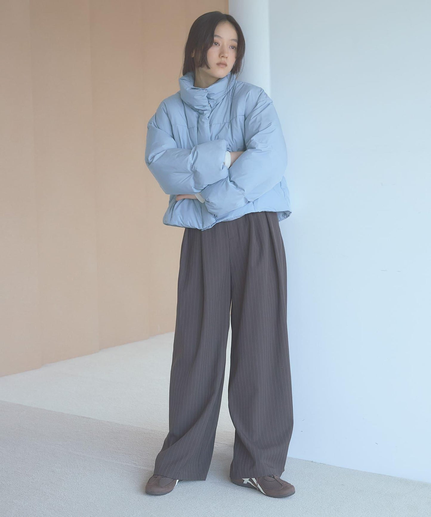 調溫防潑水兩穿連帽羽絨服