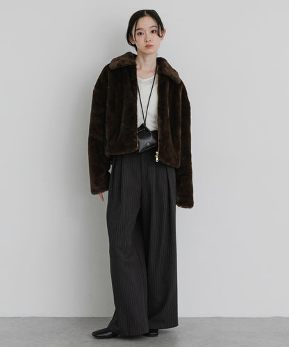 TISSAVEL 仿皮草短外套