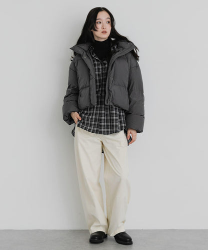 調溫防潑水兩穿連帽羽絨服