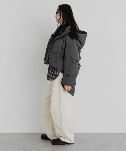 調溫防潑水兩穿連帽羽絨服