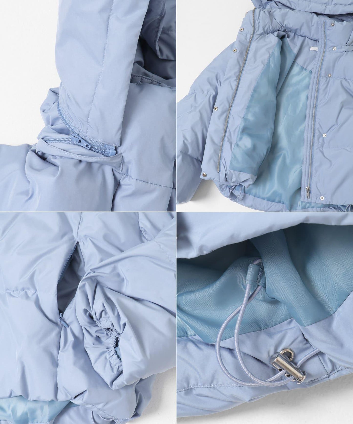調溫防潑水兩穿連帽羽絨服