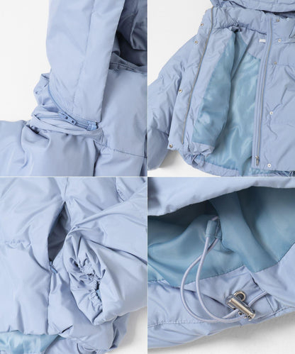調溫防潑水兩穿連帽羽絨服