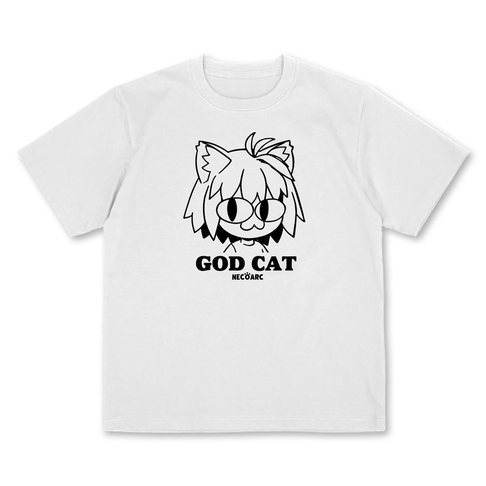 月姬 -A piece of blue glass moon- GOD CAT ネコアルク 鍍金印花T恤/WHITE L碼