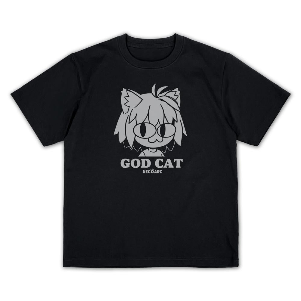 月姬 -A piece of blue glass moon- GOD CAT ネコアルク 撞色T恤/BLACK S碼