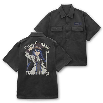 無職轉生（無職轉生） III ~異世界行ったら本気だす~ XL碼 ロキシー・M・グレイラット 刺繡工裝襯衫/GRAY