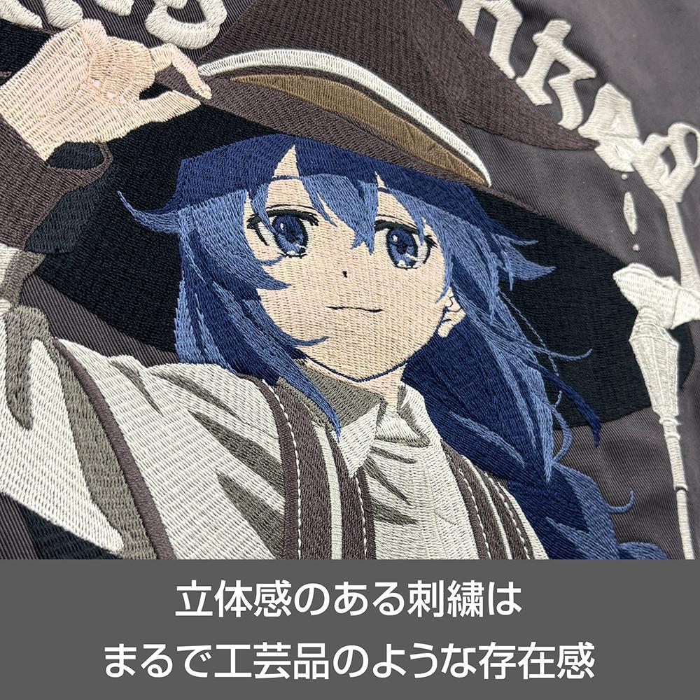 無職轉生（無職轉生）III ~異世界行ったら本気だす~ Lサイズ ロキシー・M・グレイラット 刺繡工裝襯衫/GRAY