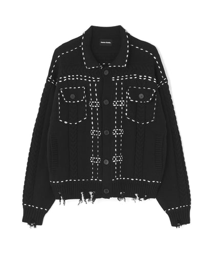 【&DEPOT限定】DankeSchon/ダンケシェーン/HAND STITCH KNIT JACKET