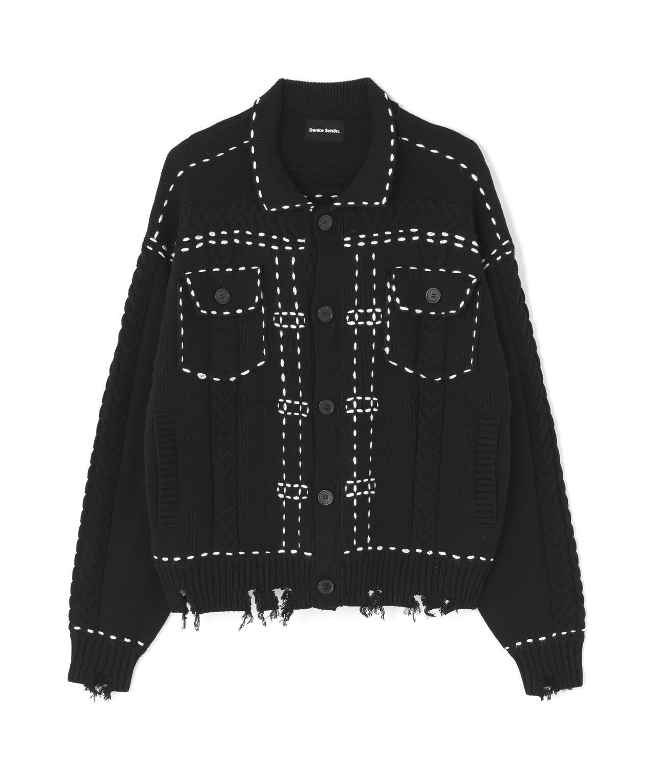 【&DEPOT限定】DankeSchon/ダンケシェーン/HAND STITCH KNIT JACKET