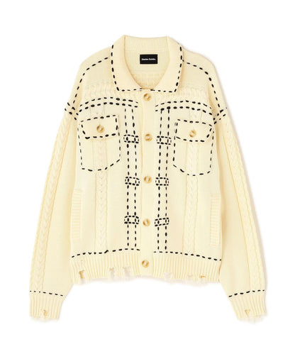 【&DEPOT限定】DankeSchon/ダンケシェーン/HAND STITCH KNIT JACKET