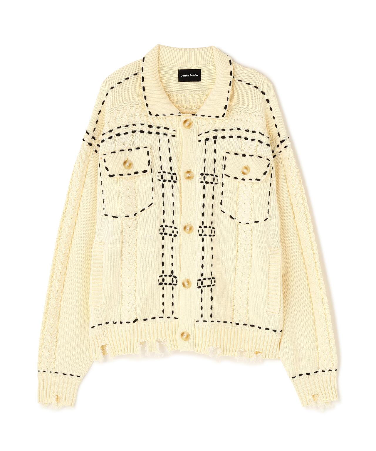 【&DEPOT限定】DankeSchon/ダンケシェーン/HAND STITCH KNIT JACKET