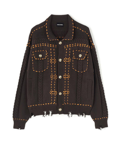 【&DEPOT限定】DankeSchon/ダンケシェーン/HAND STITCH KNIT JACKET