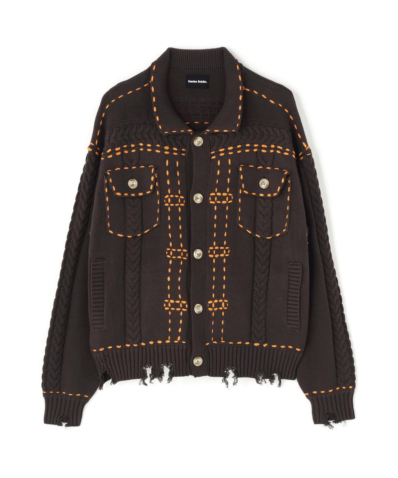【&DEPOT限定】DankeSchon/ダンケシェーン/HAND STITCH KNIT JACKET