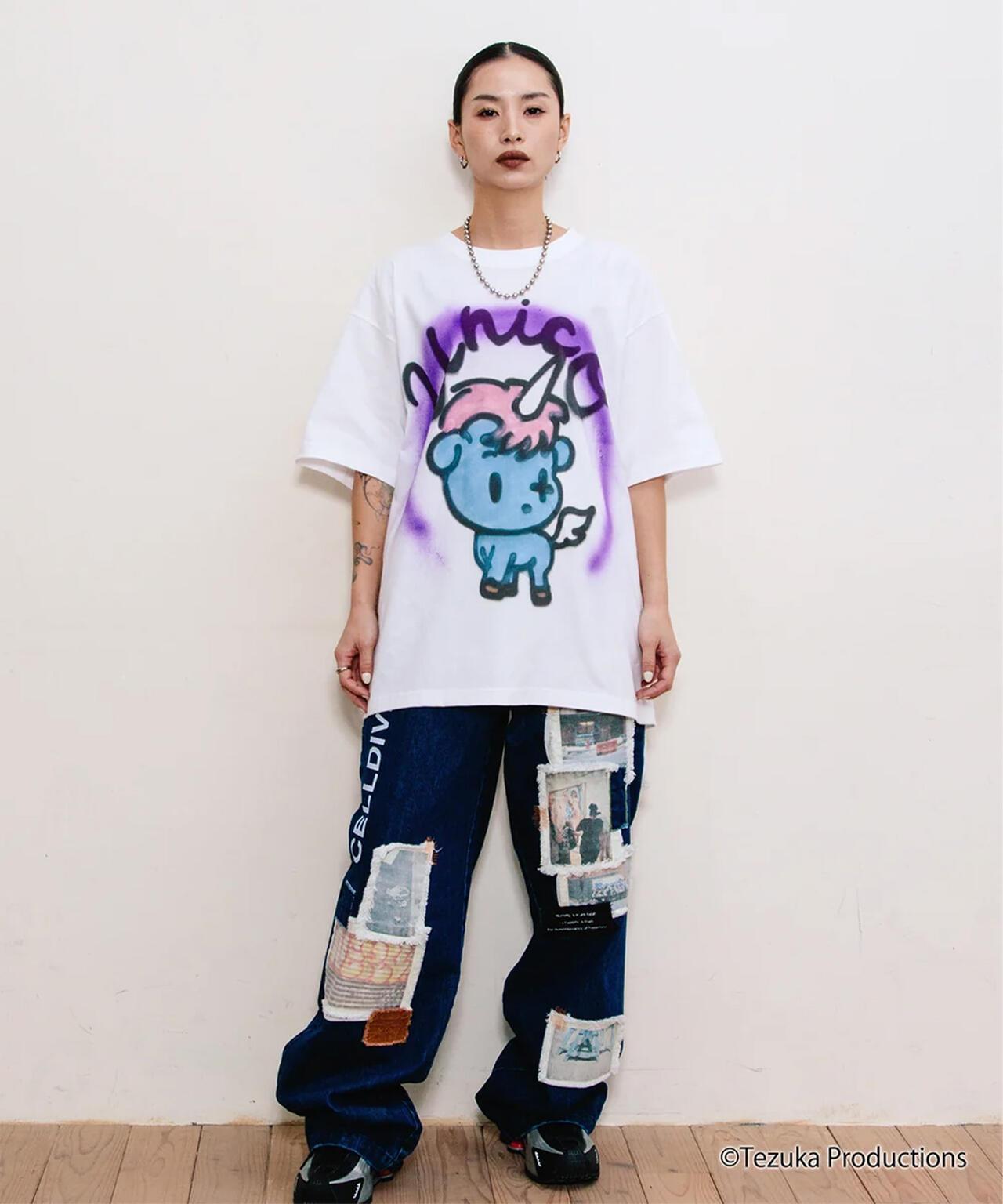 guernika/ゲルニカ/Thumb Doll Spray Tshirt ユニコ