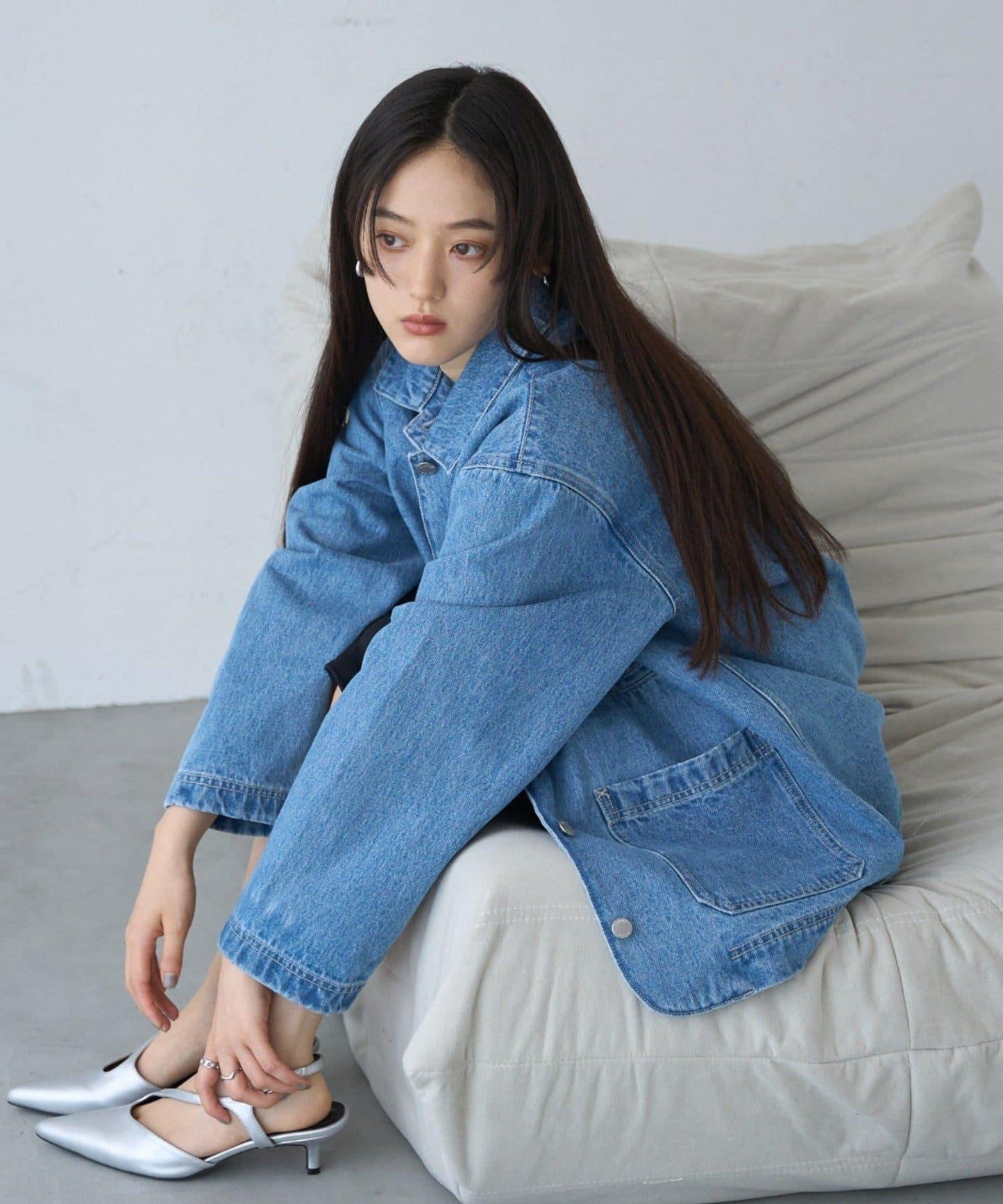 牛仔罩衫