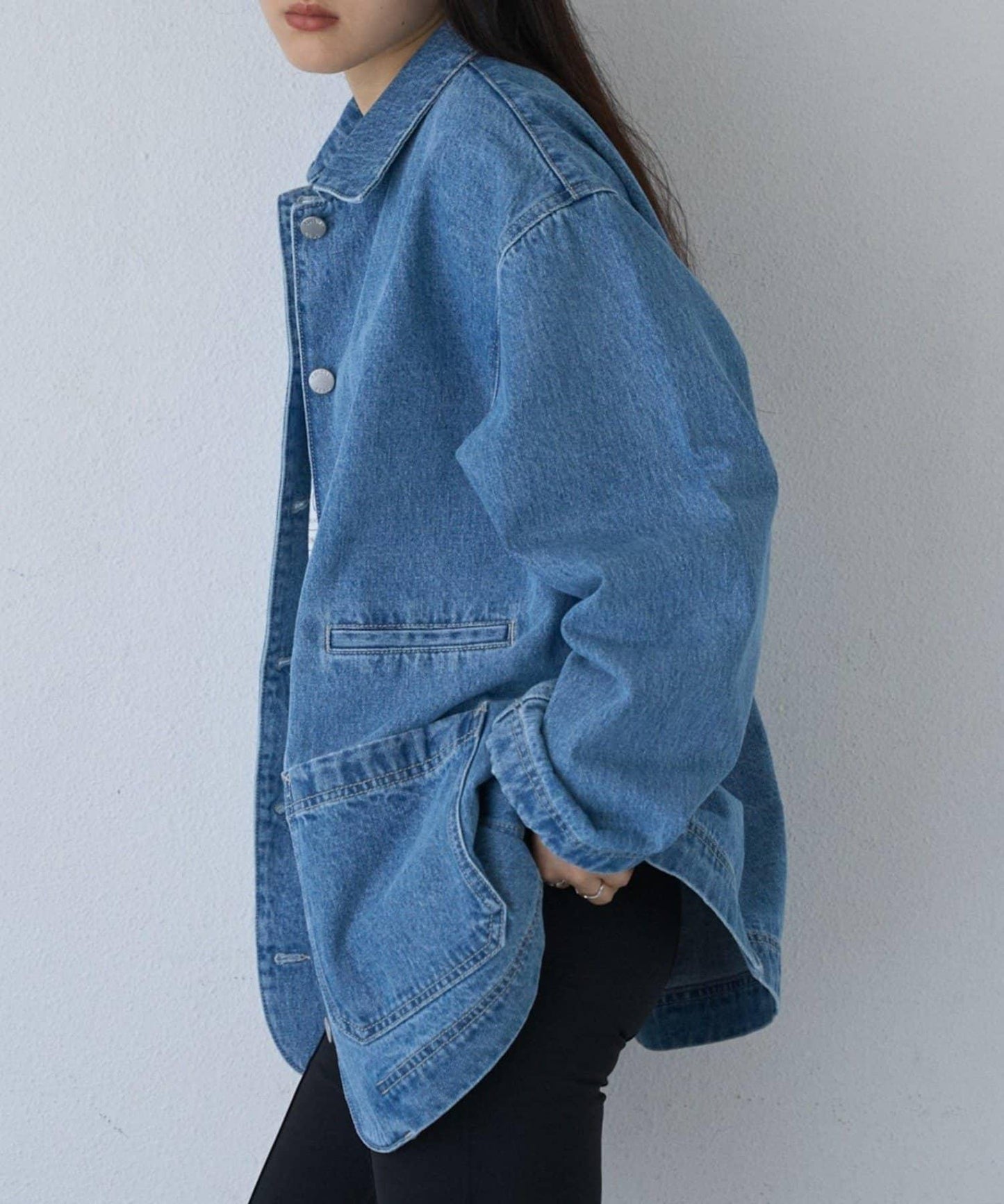 牛仔罩衫