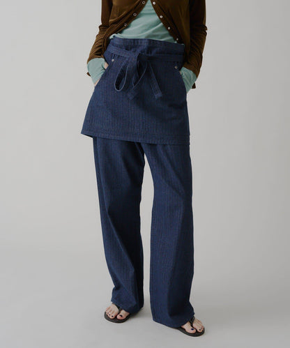 WHIMSIC/2サイズ展開 條紋牛仔Slacker褲