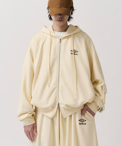 UMBRO for Lui's 水洗做舊寬鬆連帽拉鍊衛衣