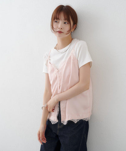緞面蕾絲吊帶背心