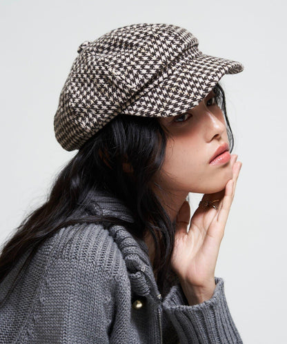 千鳥格報童帽