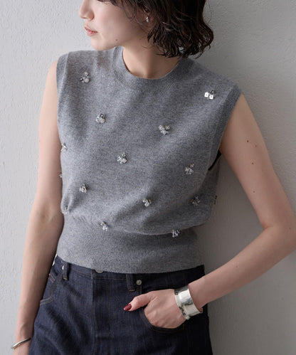 串珠刺繡針織馬甲