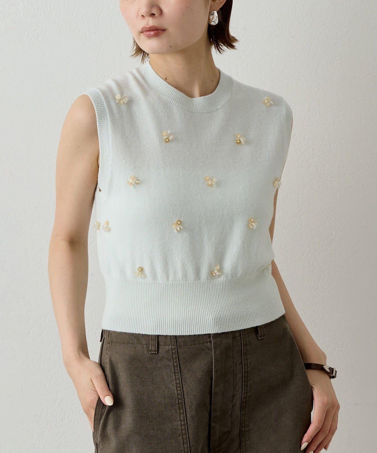 串珠刺繡針織馬甲