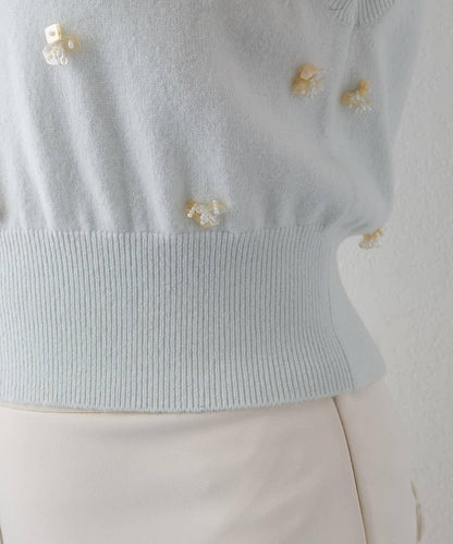 串珠刺繡針織馬甲