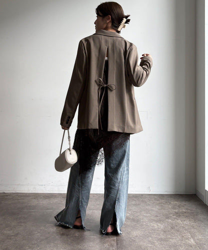 蕾絲下襬 天鵝絨楊柳 不對稱長款吊帶