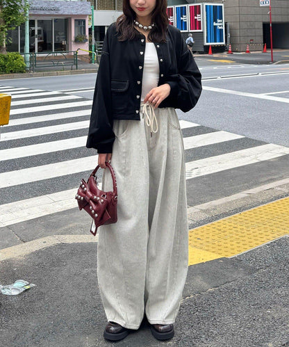 心形紐扣撞色明線衛衣開衫