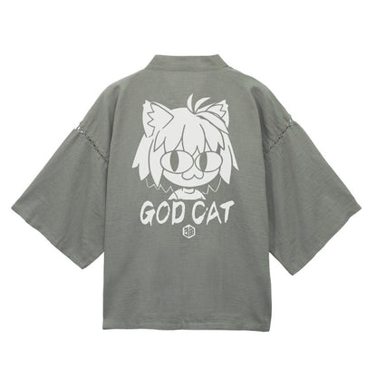 月姬 -A piece of blue glass moon- XL~XXL ネコアルク 甚平 利休鼠-大