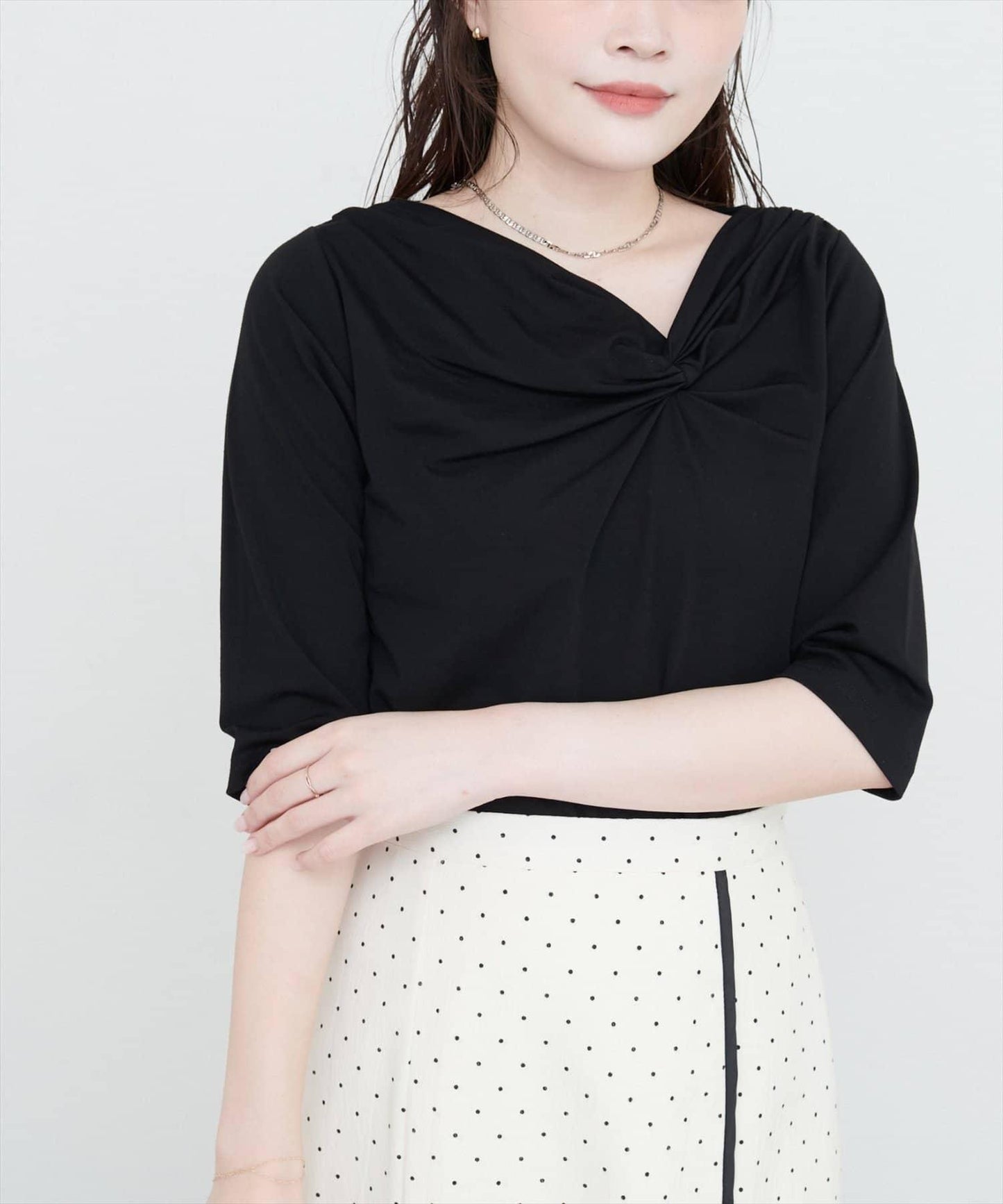 natural couture 接觸冷感 可選袖長 扭結T恤