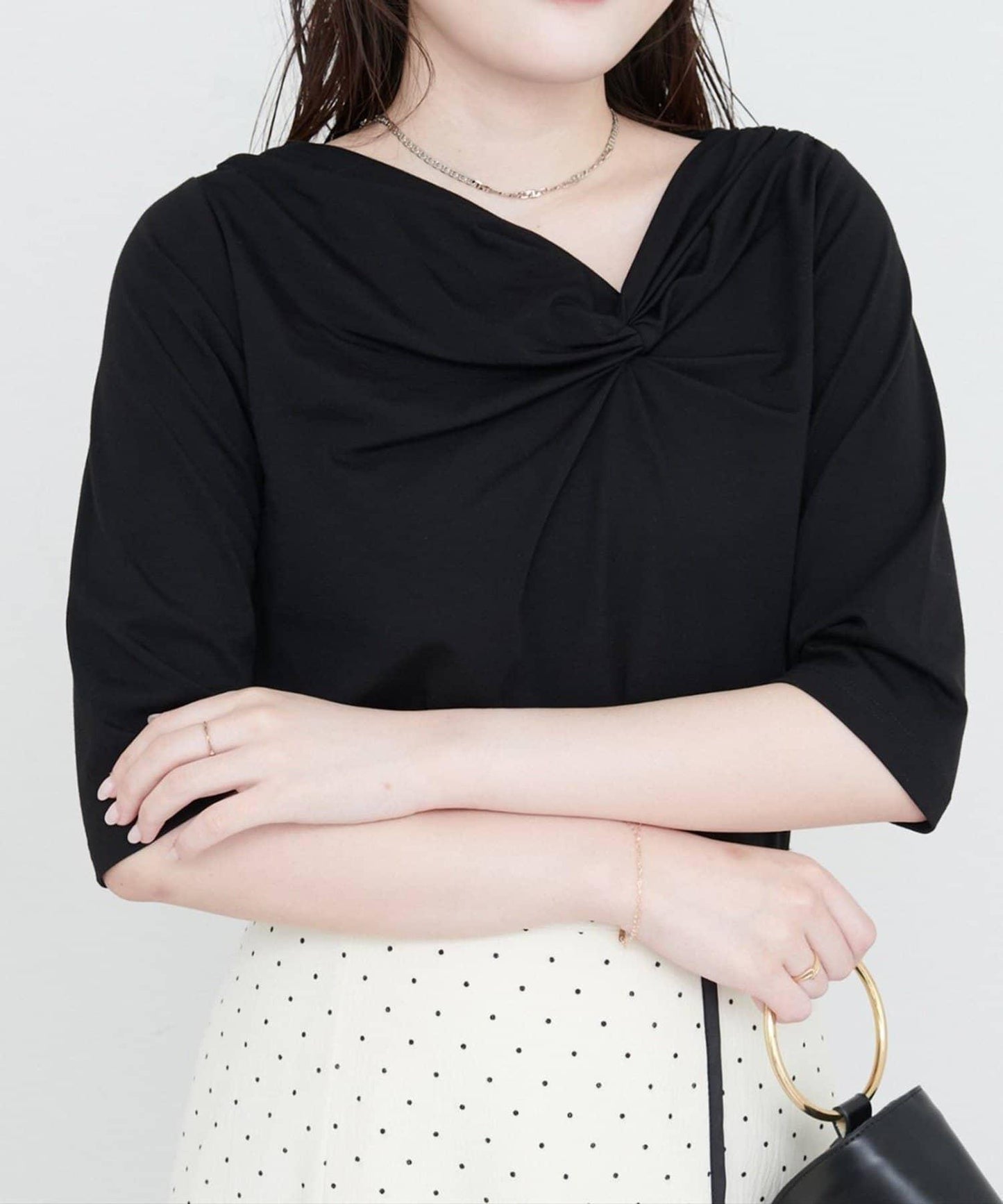 natural couture 接觸冷感 可選袖長 扭結T恤