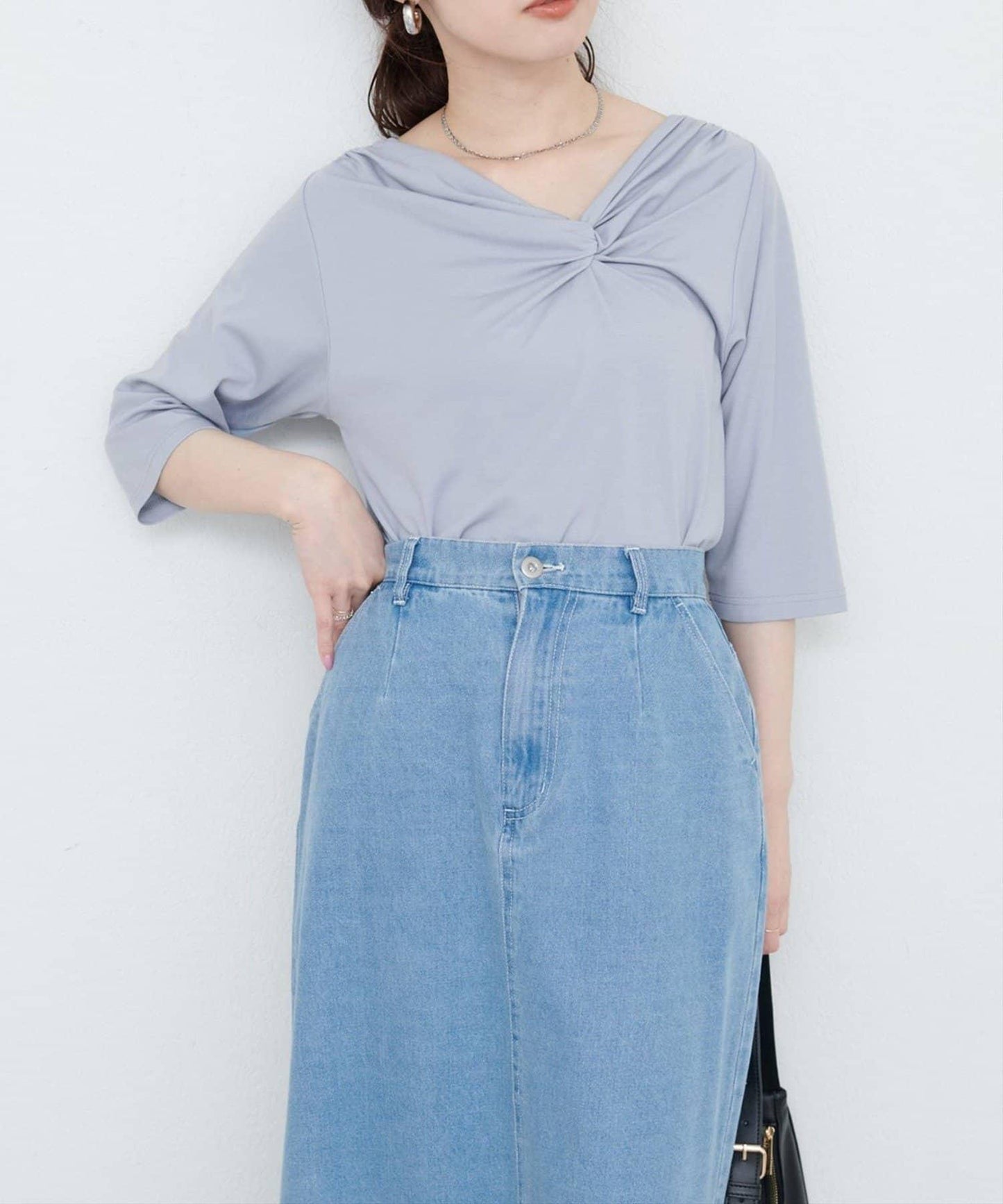 natural couture 接觸冷感 可選袖長 扭結T恤