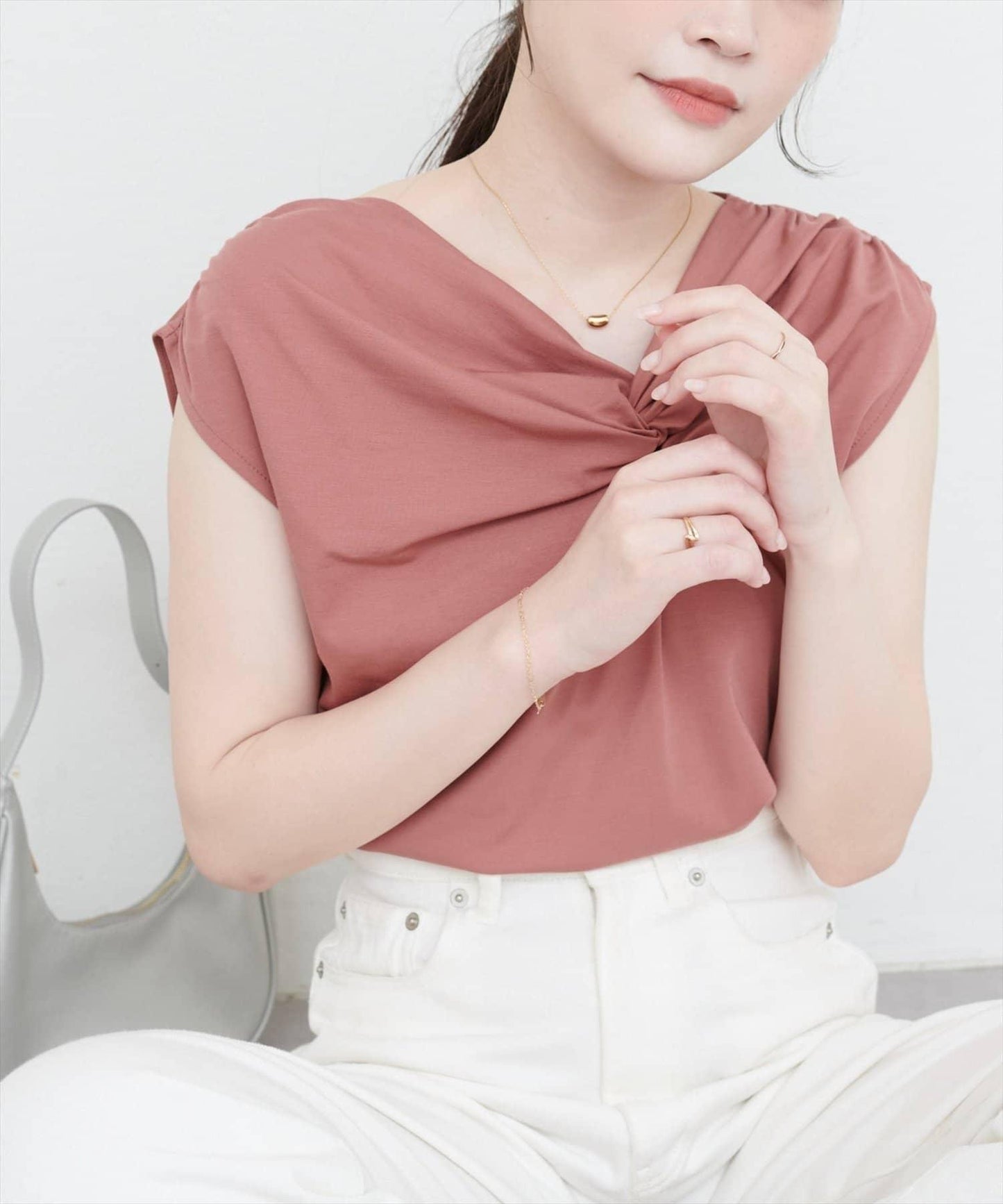 natural couture 接觸冷感 可選袖長 扭結T恤