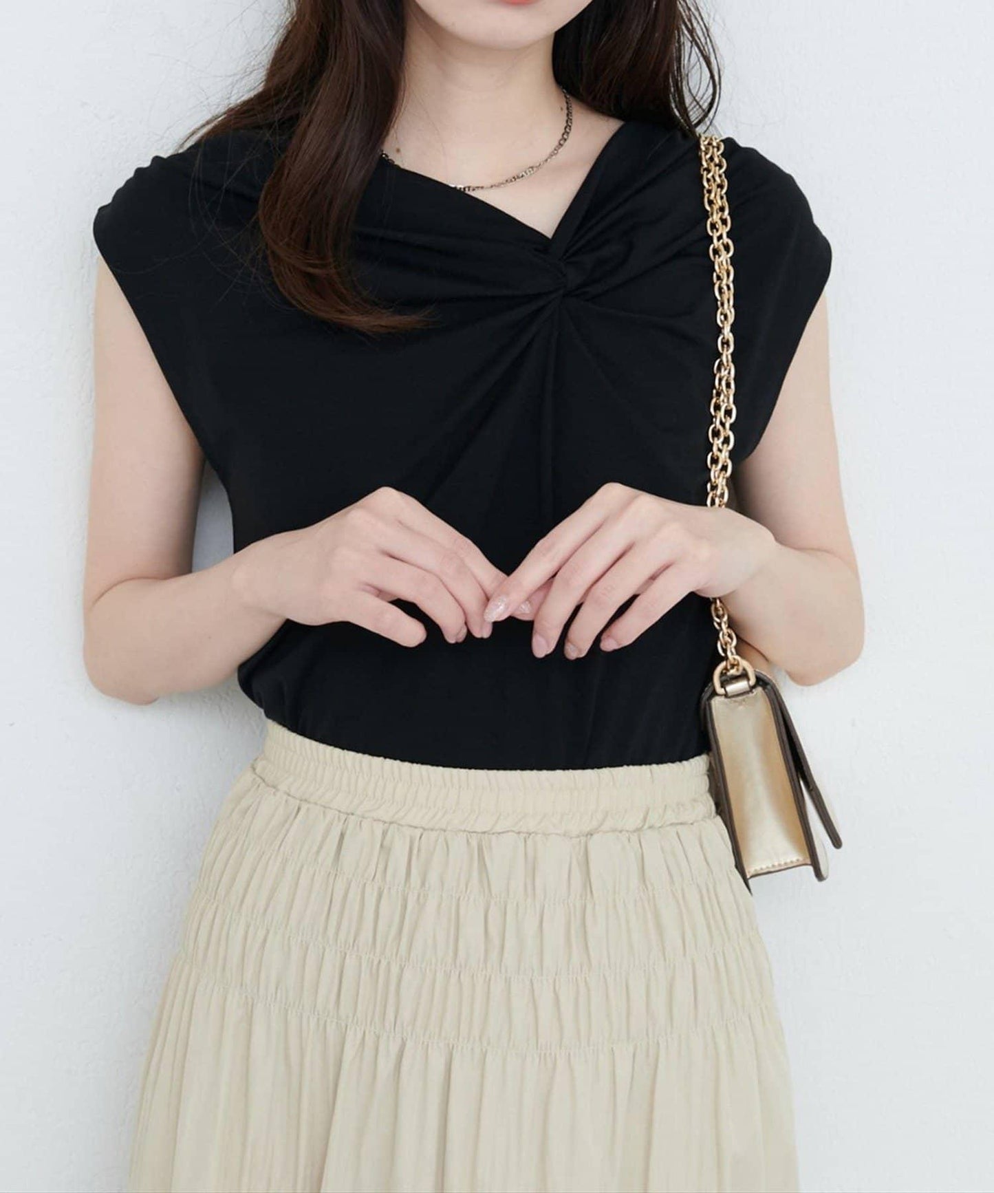 natural couture 接觸冷感 可選袖長 扭結T恤