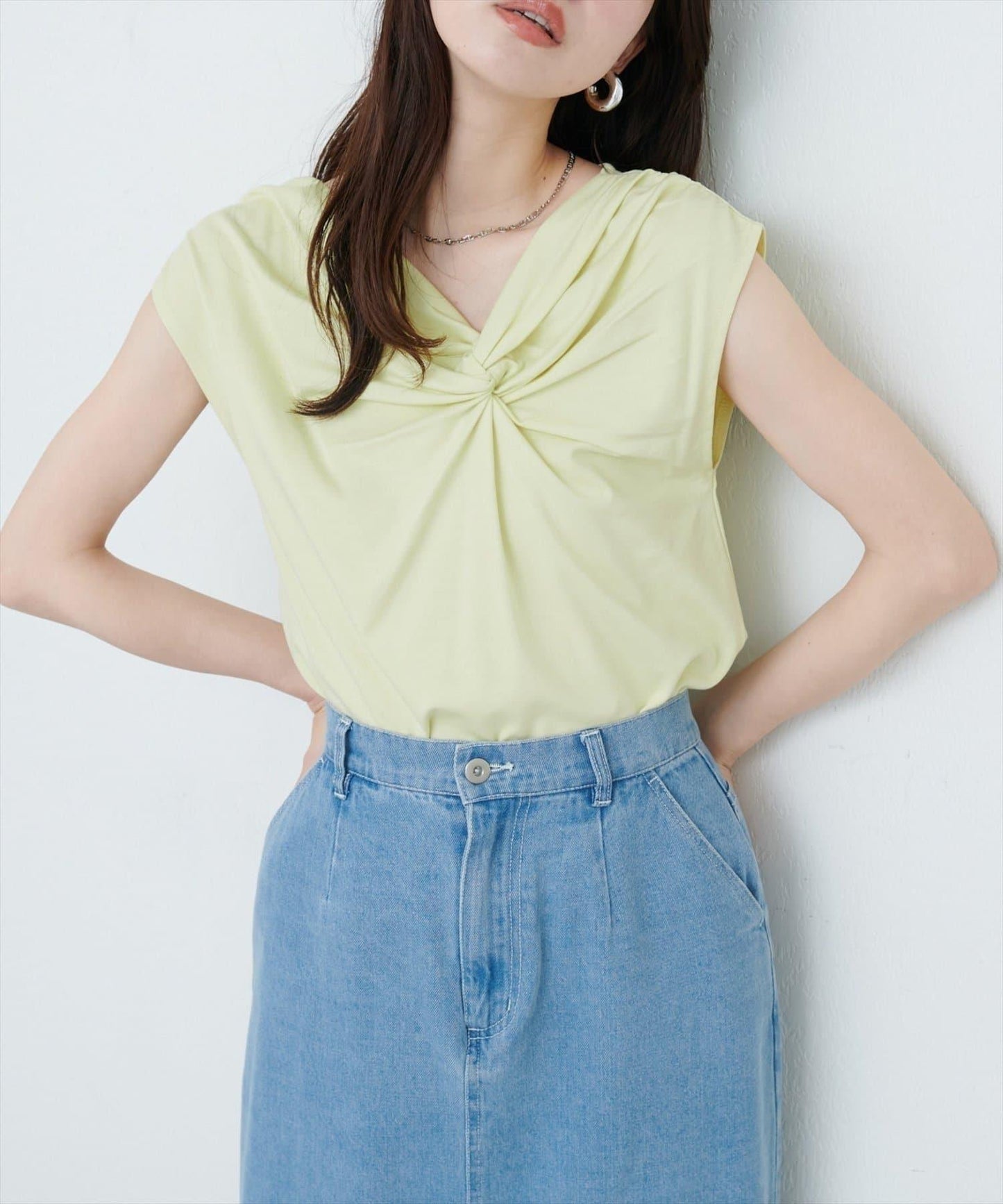 natural couture 接觸冷感 可選袖長 扭結T恤