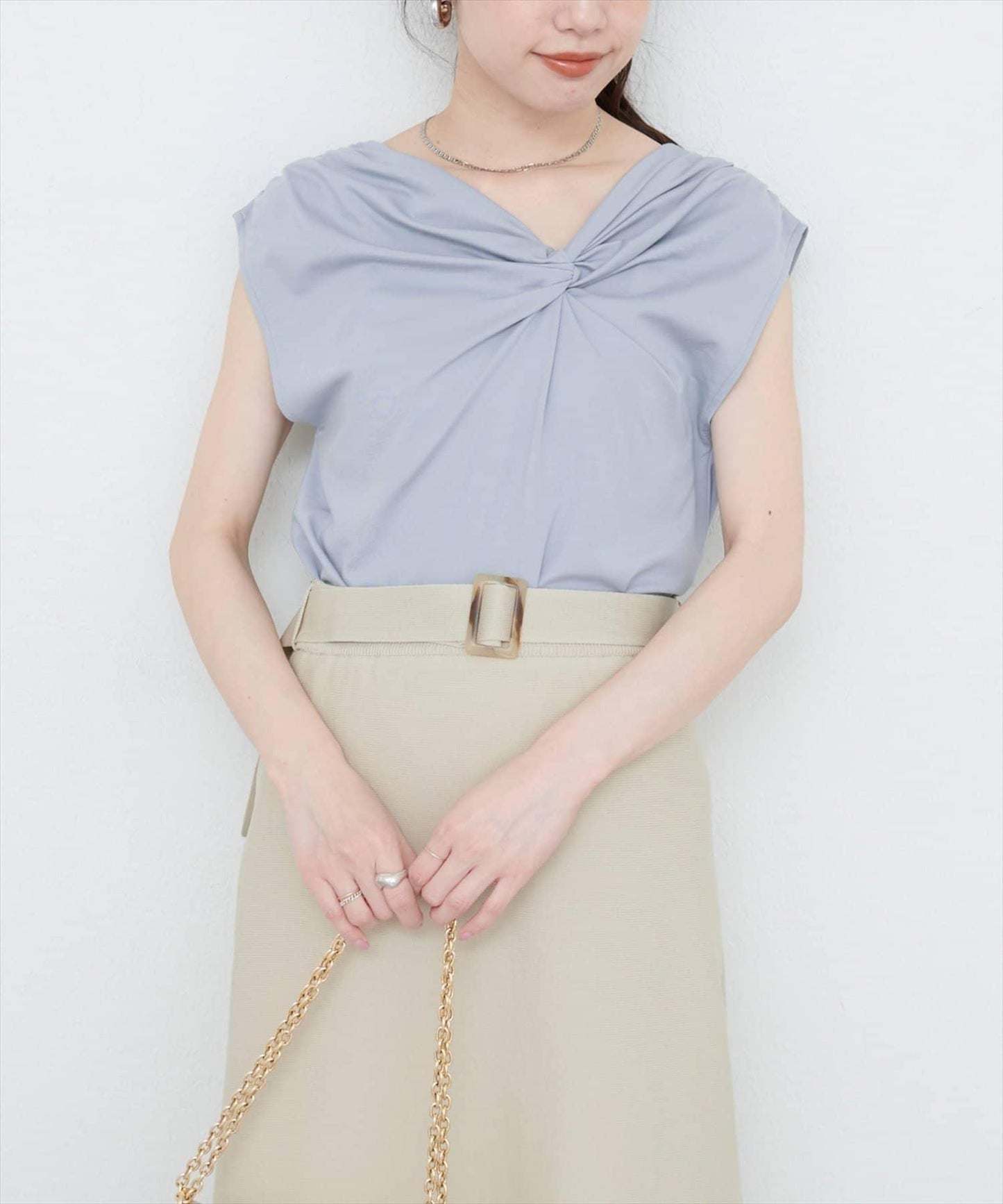 natural couture 接觸冷感 可選袖長 扭結T恤