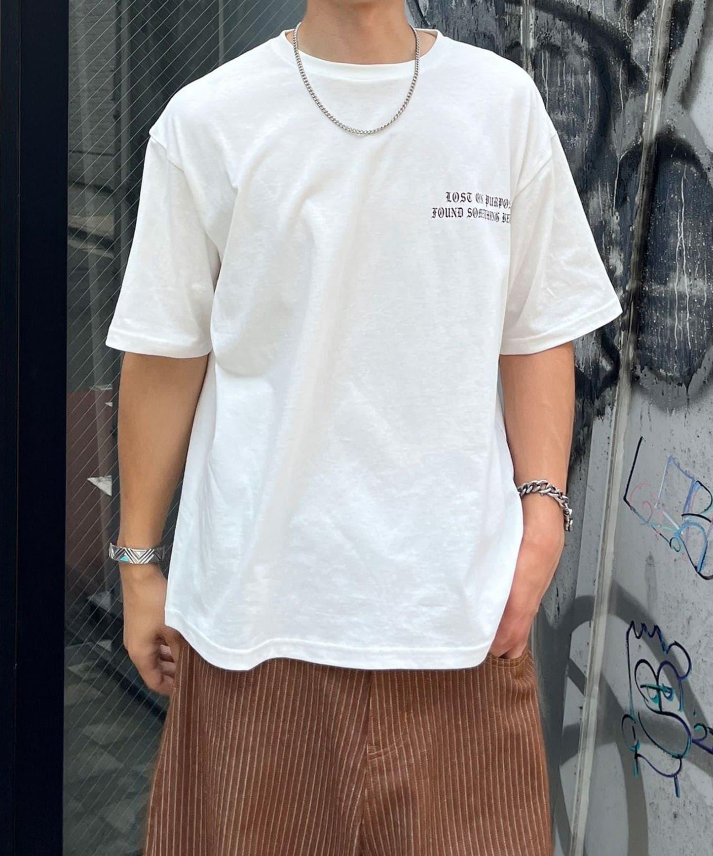 拼色印花T恤