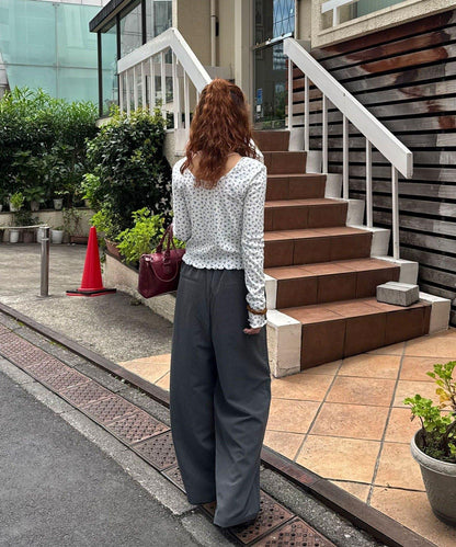 蝴蝶結疊層水鑽西裝褲