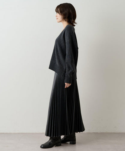Drawing Numbers 金色紐扣拼接寬鬆V領針織開衫