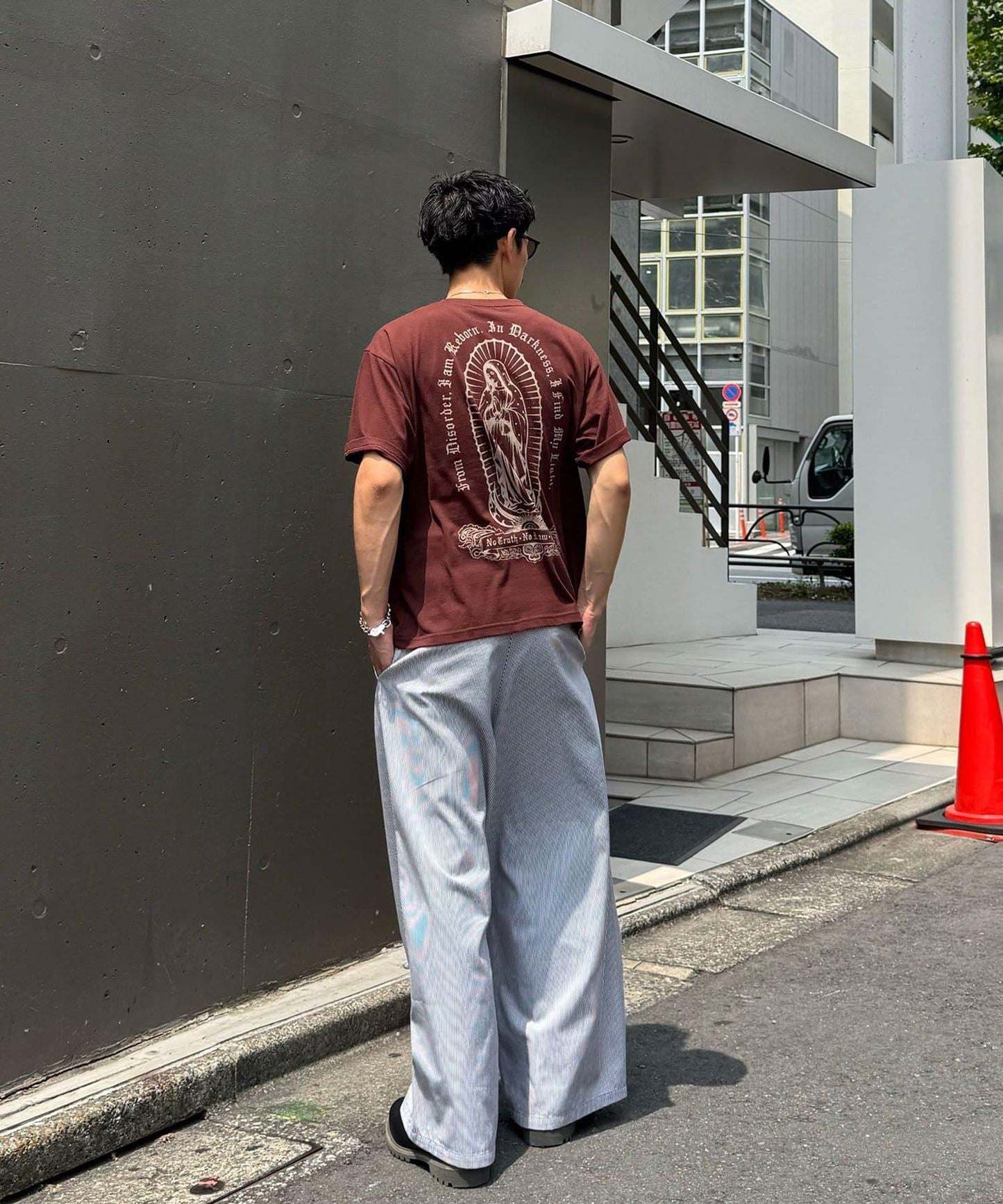 拼色印花T恤