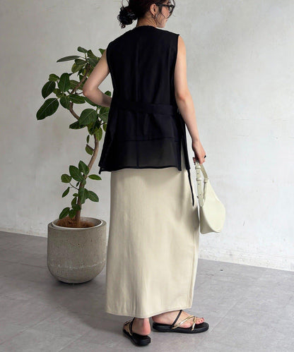 拼色針織半身裙