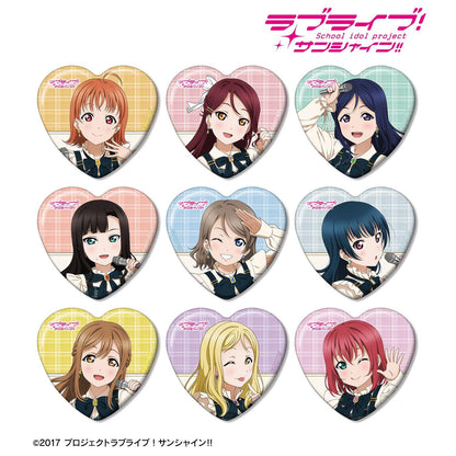 ラブライブ！サンシャイン!!（LoveLive!Sunshine!!） 描き下ろし 格紋連衣裙衣裝ver. 收藏愛心形徽章 9個裝整盒