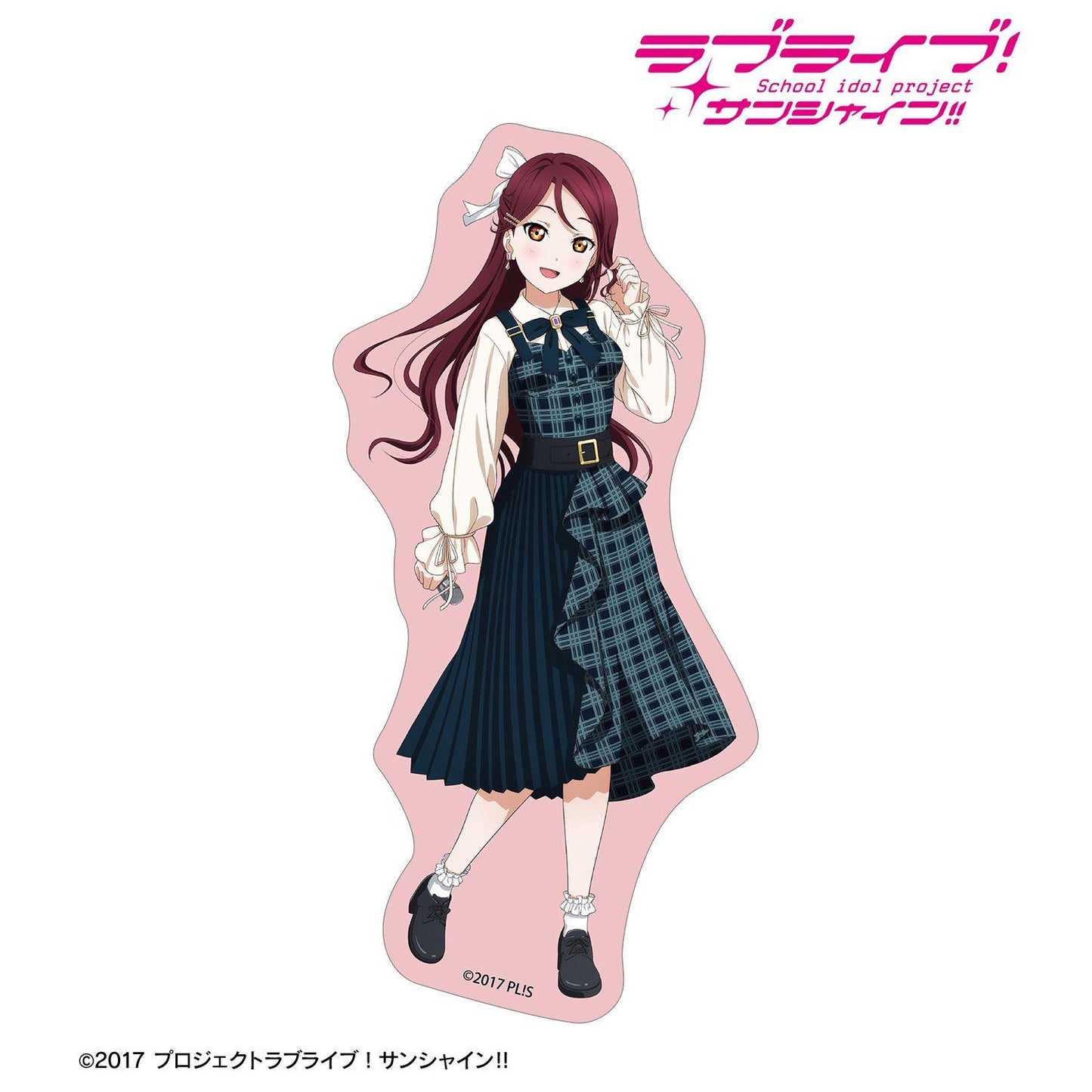 ラブライブ！サンシャイン!!（LoveLive!Sunshine!!） 描き下ろし 桜內梨子 格紋連衣裙衣裝ver. 異形貼紙