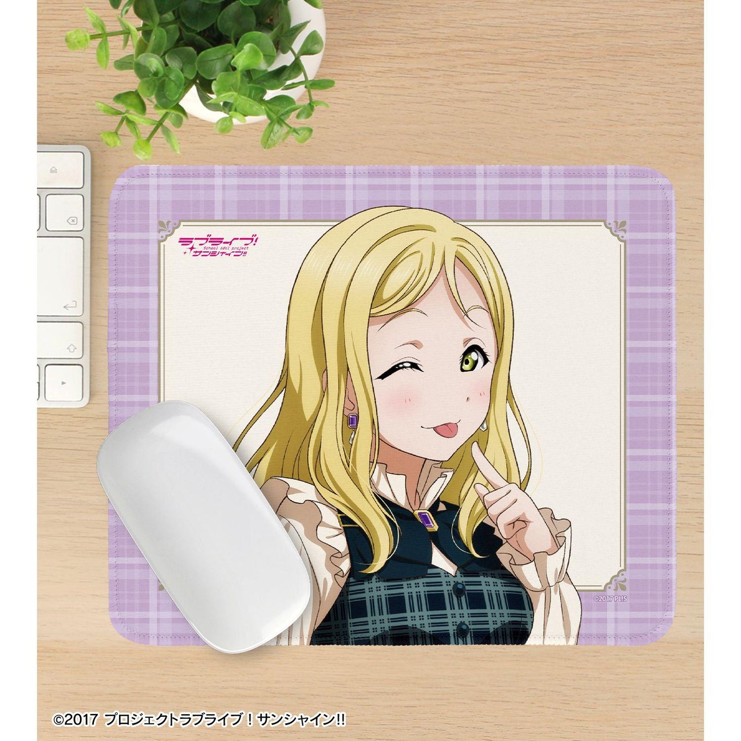 ラブライブ！サンシャイン!! 描き下ろし 小原鞠莉 格紋連衣裙款 鼠標墊