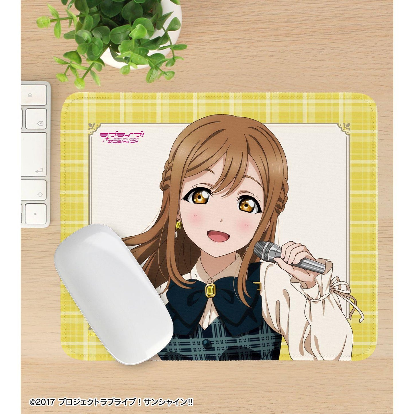 ラブライブ！サンシャイン!!（LoveLive! Sunshine!!） 描き下ろし 國木田花丸 格紋連衣裙造型 鼠標墊
