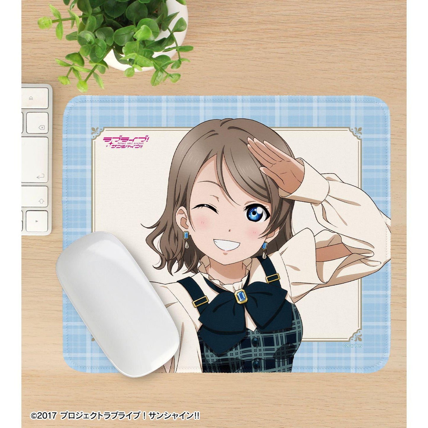 ラブライブ！サンシャイン!! 渡辺曜 格紋連衣裙造型 鼠標墊