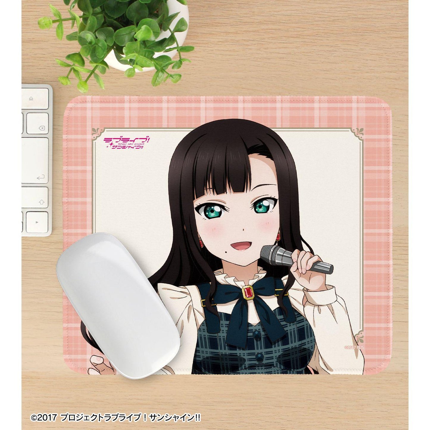 ラブライブ！サンシャイン!!（LoveLive!Sunshine!!） 描き下ろし 黑澤ダイヤ 格紋連衣裙衣裝ver. 鼠標墊