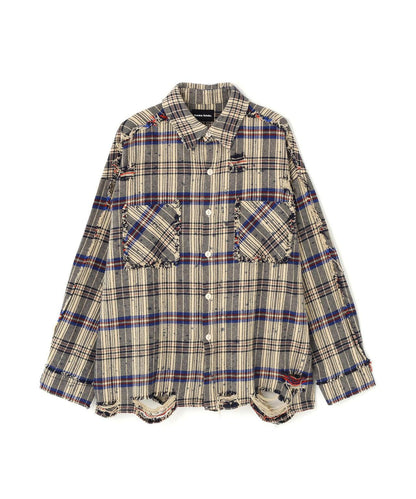 【&DEPOT限定】DankeSchon/FLANNEL DAMAGE SHIRTS