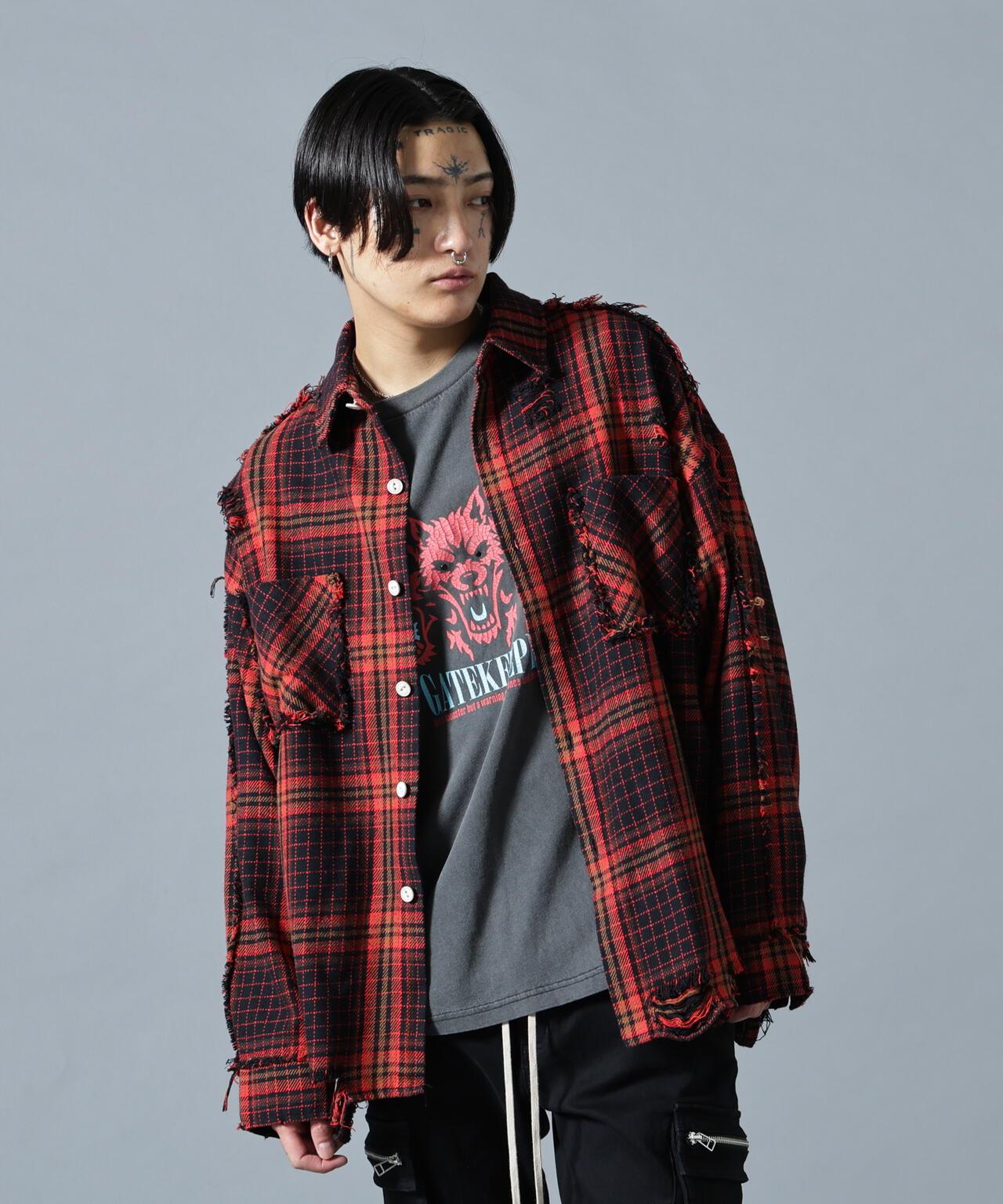 【&DEPOT限定】DankeSchon/FLANNEL DAMAGE SHIRTS