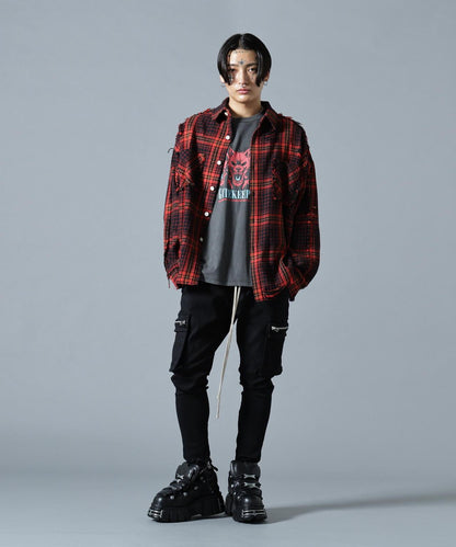 【&DEPOT限定】DankeSchon/FLANNEL DAMAGE SHIRTS